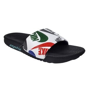 NWT Nike kawa children boys slide sandals black white se jdi (gs/ps) signature